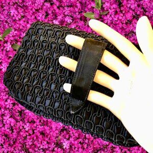 Garay Vintage Clutch Purse BEADED with Logo Comb Handbag
